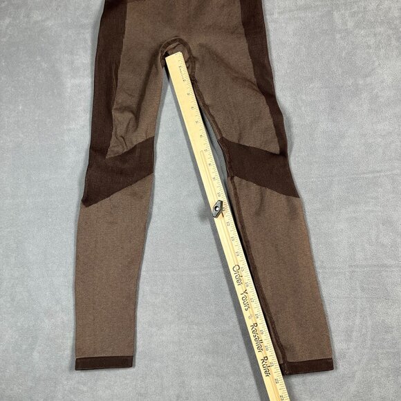 COS Women's Leggings XS‎ Brown Seamless Compression Quick Dry Ribbed Panels - Picture 8 of 9